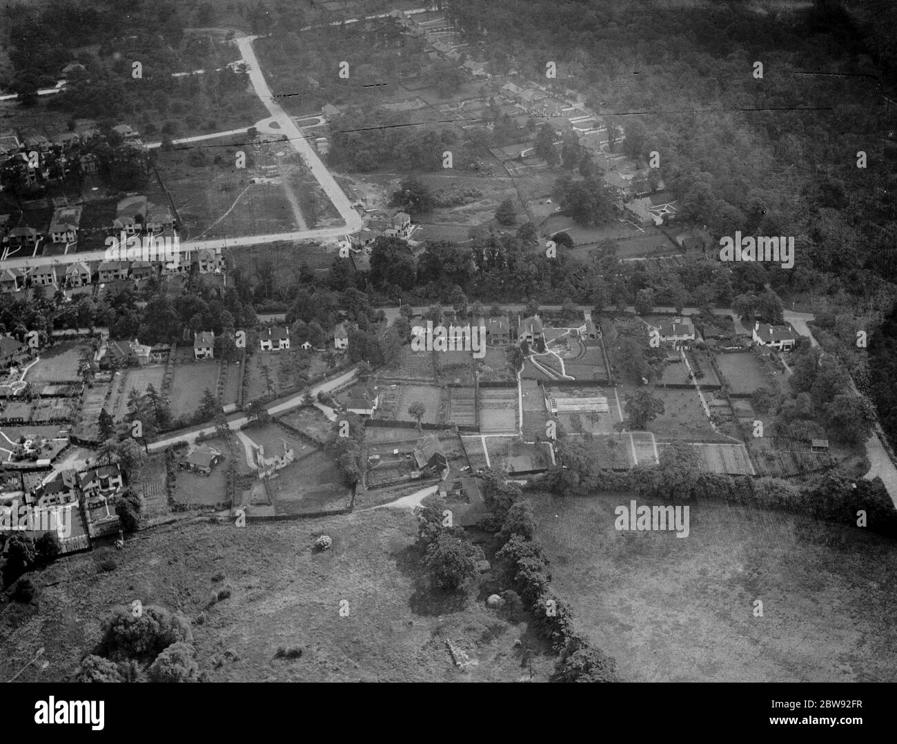 Una vista aerea di Chislehurst , Kent . 1939 . Foto Stock