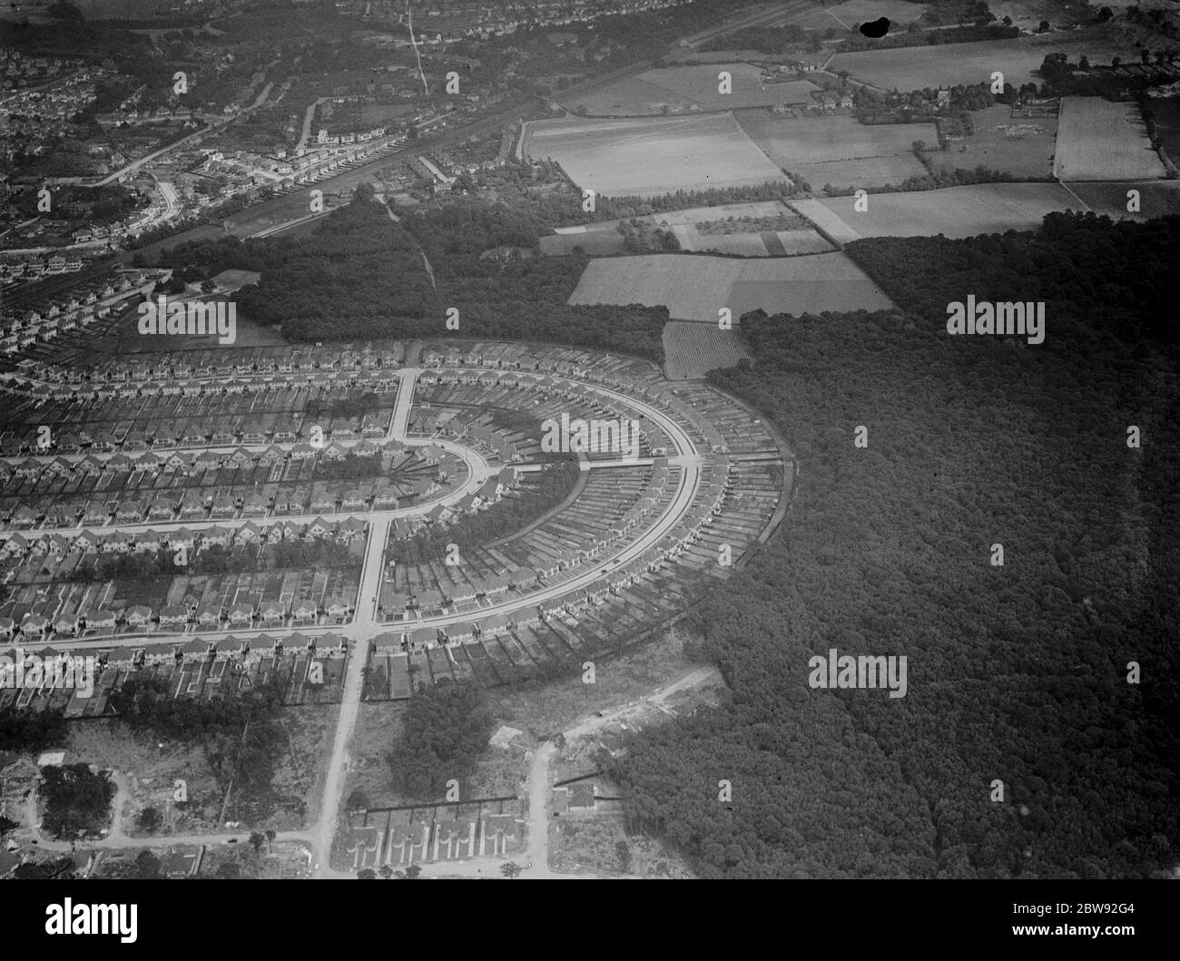 Una vista aerea del Bosco dei Petts nel Kent . 1939 . Foto Stock
