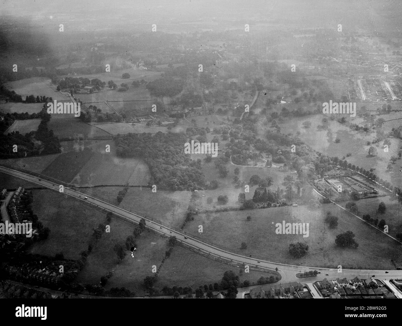 Una veduta aerea della tenuta di Kemmel a Sidcup , Kent . 1939 . Foto Stock