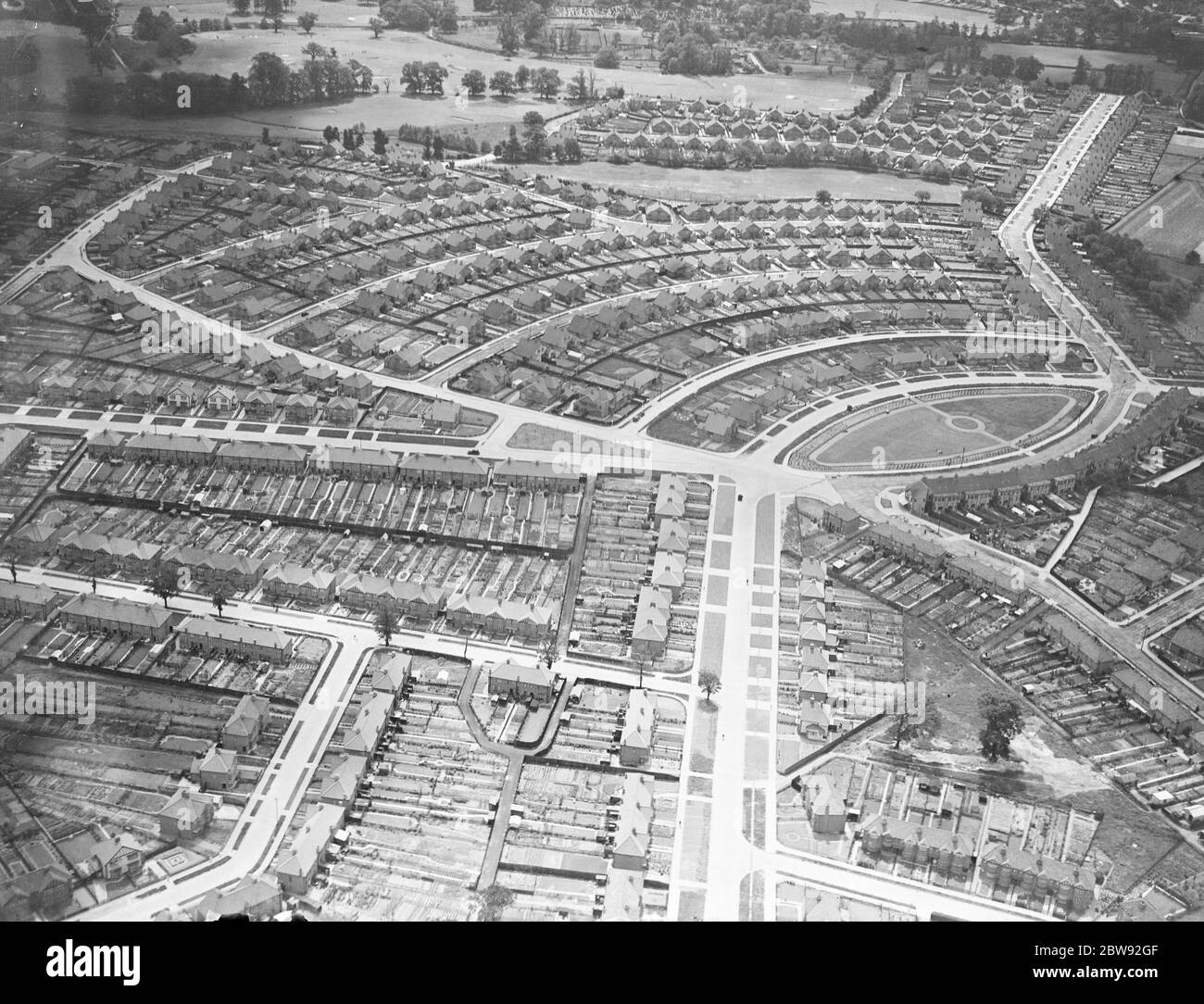 Una veduta aerea del Parco di Marlborough a Sidcup , Kent . 1939 . Foto Stock