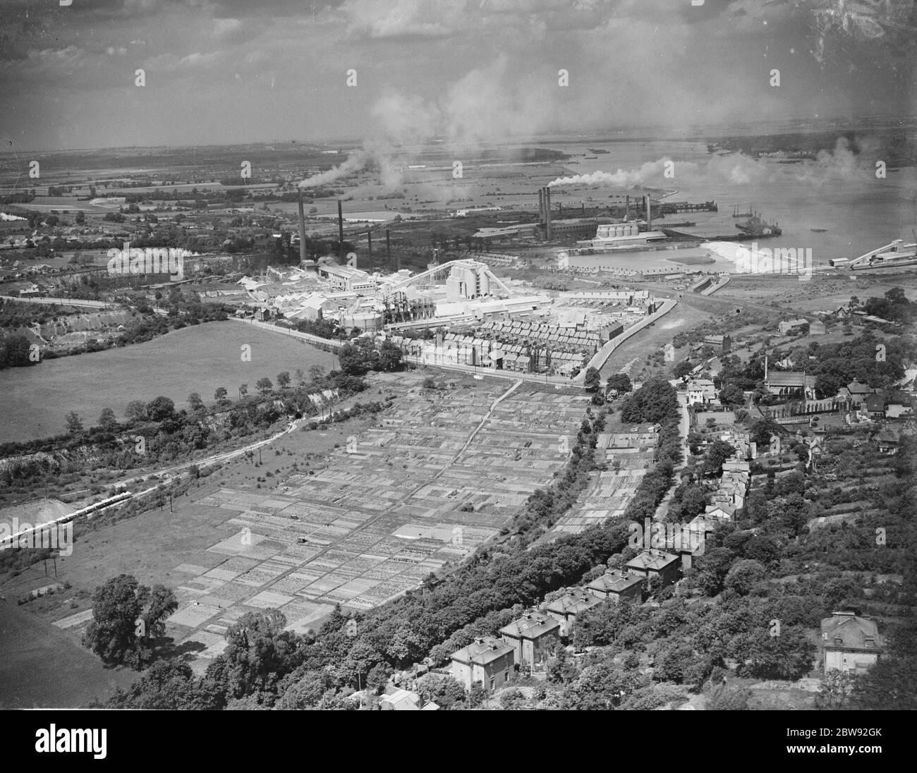 Una veduta aerea di Greenhitthe , Kent . 1939 . Foto Stock
