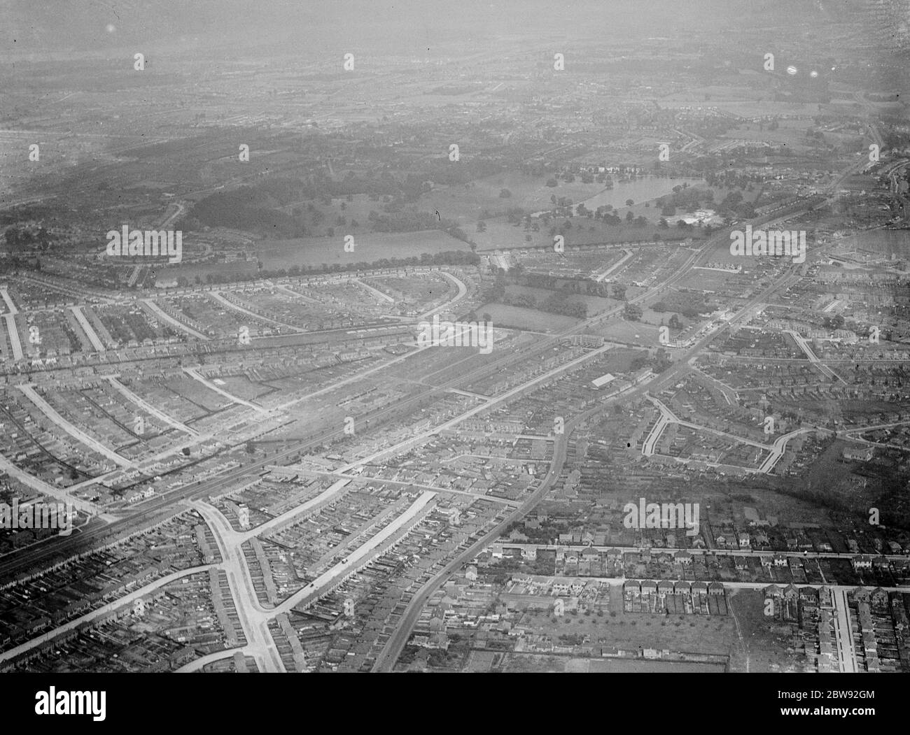 Una veduta aerea di Sidcup , Penhill e Blackfen nel Kent . 1939 . Foto Stock