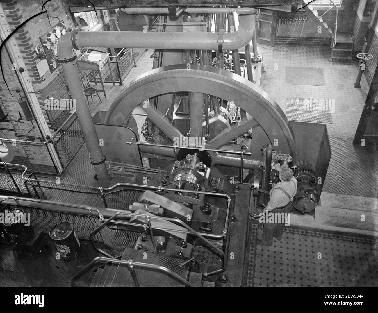 Gravesend Water Works in Kent . Macchine per pompe. 1939 Foto Stock