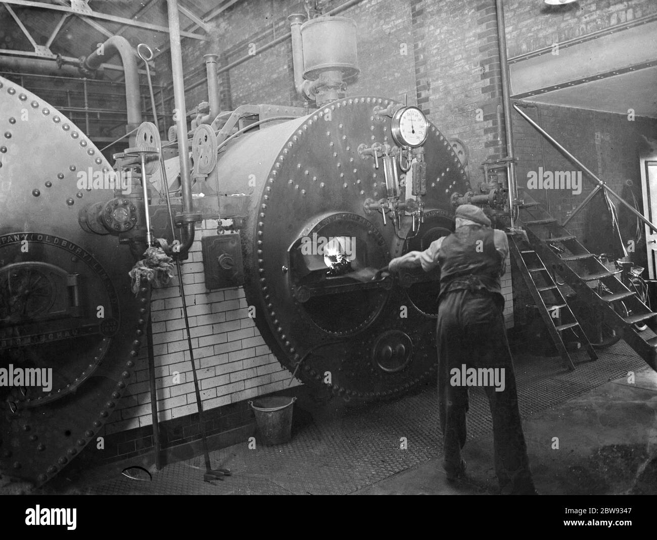 Gravesend Water Works in Kent . Il locale caldaia . 1939 Foto Stock