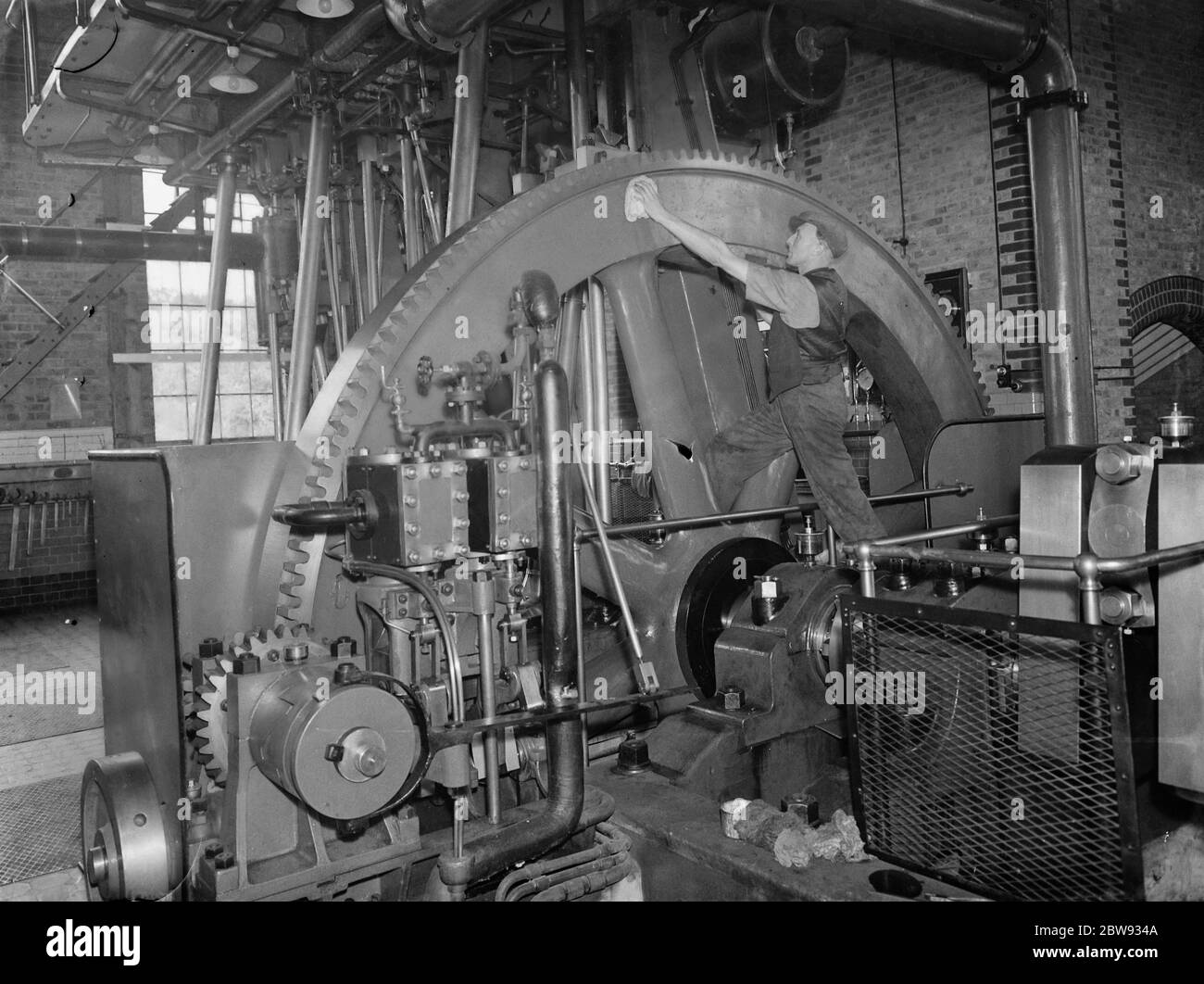 Gravesend Water Works in Kent . Macchine per pompe. 1939 Foto Stock