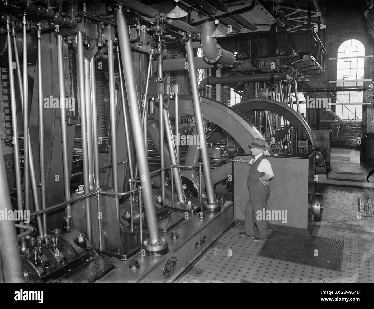 Gravesend Water Works in Kent . Macchine per pompe. 1939 Foto Stock