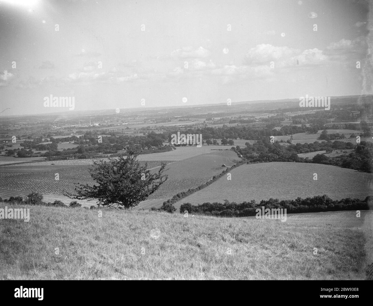 La valle del Medway vista dalle colline di Vigo in Kent . 1939 Foto Stock