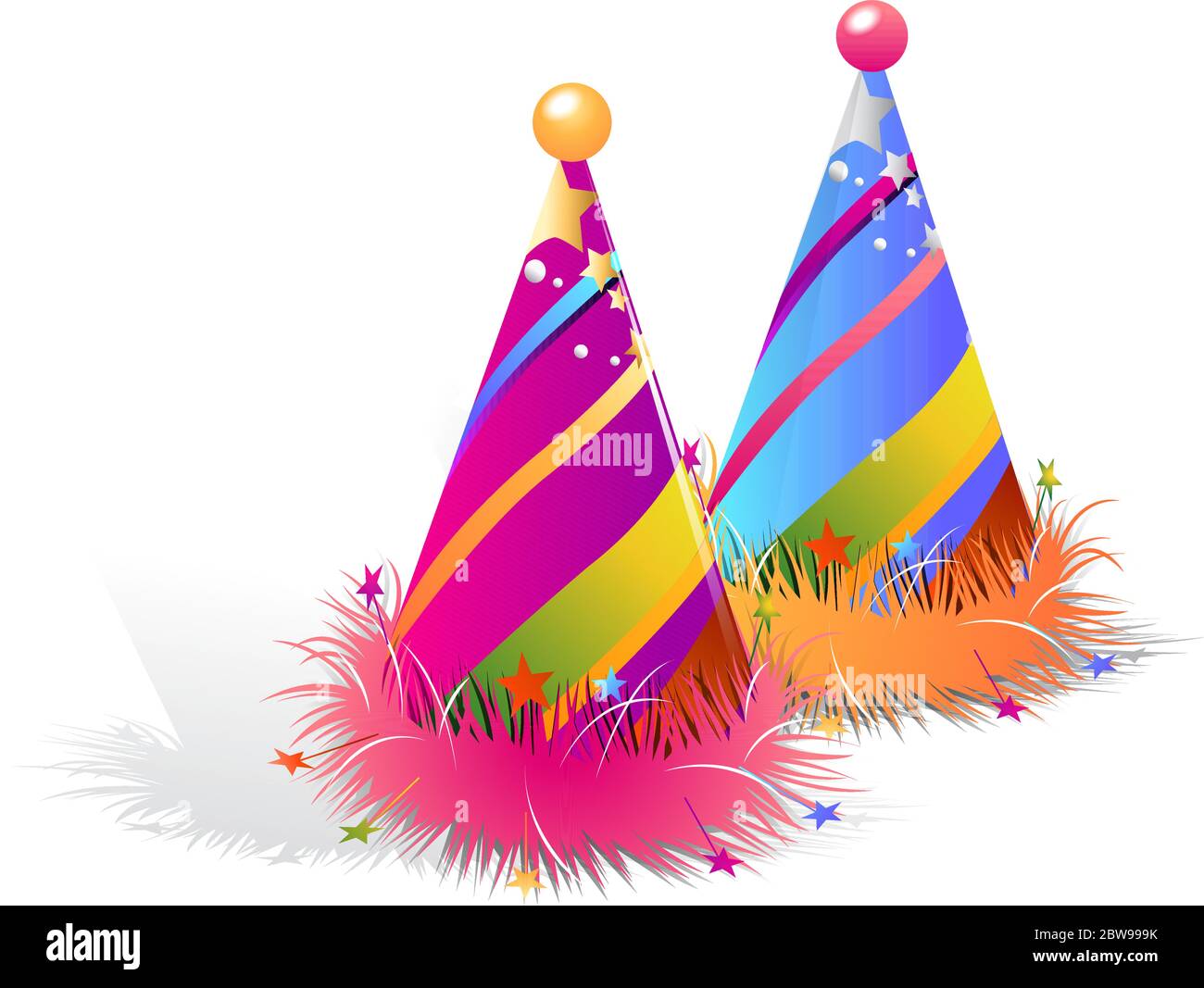 Immagine del tappo di compleanno, con vettore di sfondo bianco Illustrazione Vettoriale