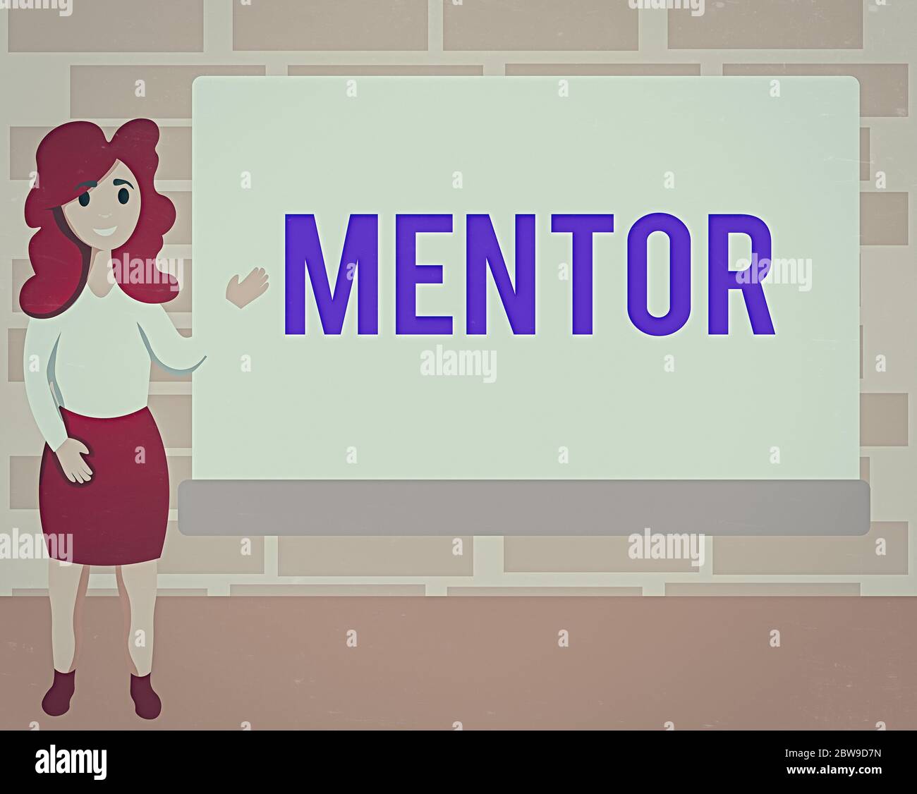 Guida per la scrittura di testo. Foto di business che mostra la persona che si allena e guida qualcuno che ha il potenziale analisi Hu femminile in piedi Foto Stock