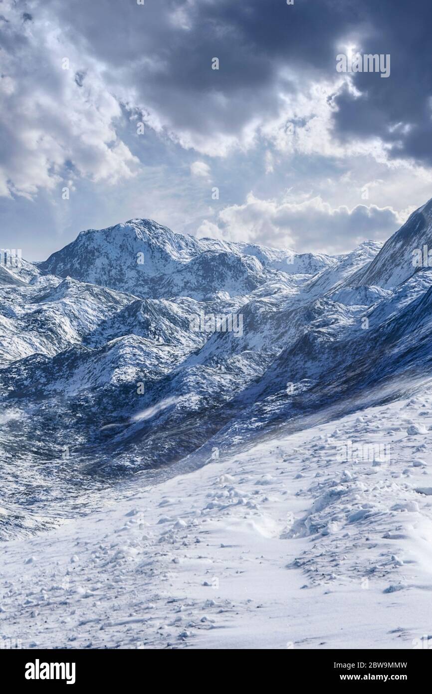 USA, vette di montagna nella neve Foto Stock