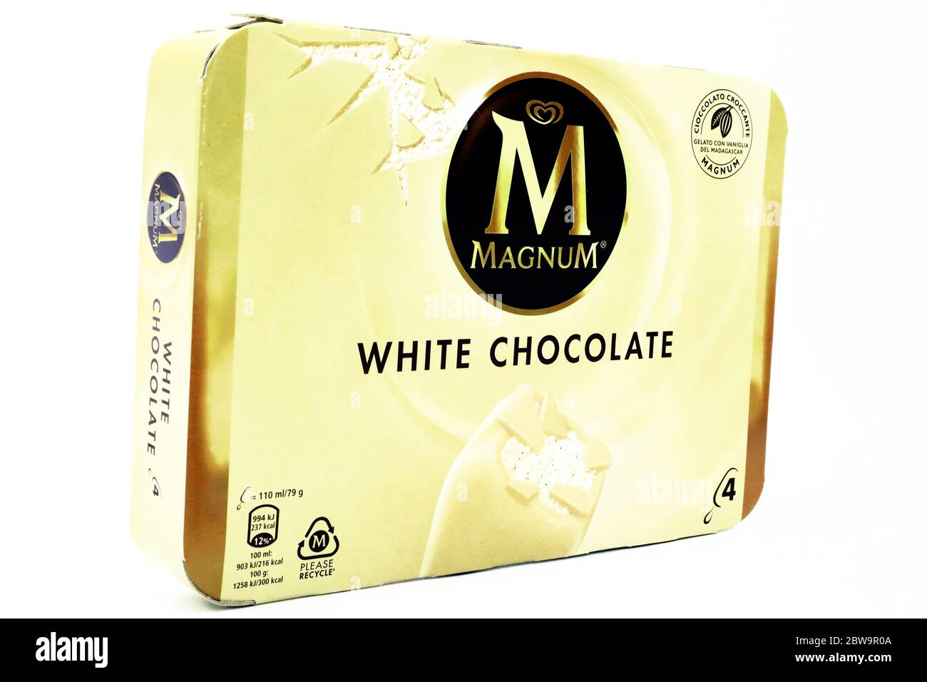 GELATO al cioccolato bianco MAGNUM prodotto da Unilever Foto Stock