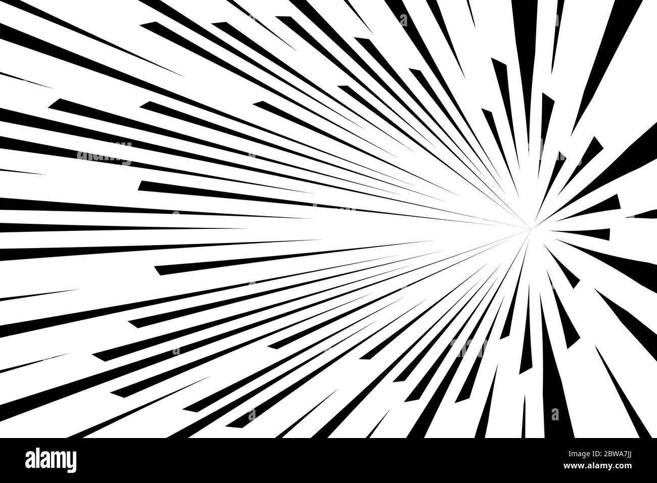 Forma geometrica nera nel movimento di velocità o esplosione come utilizzo di cartoni animati su sfondo bianco Illustrazione Vettoriale