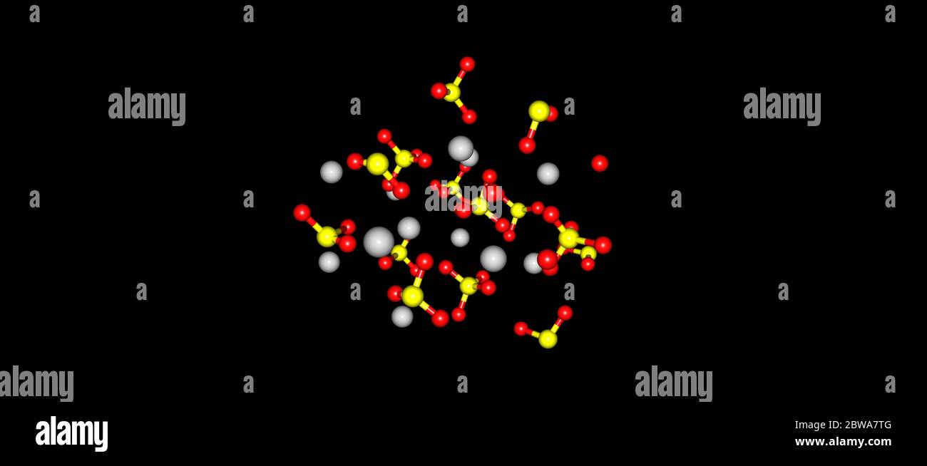 Barite o barite, BaS04 è un minerale costituito da solfato di bario. illustrazione 3d Foto Stock