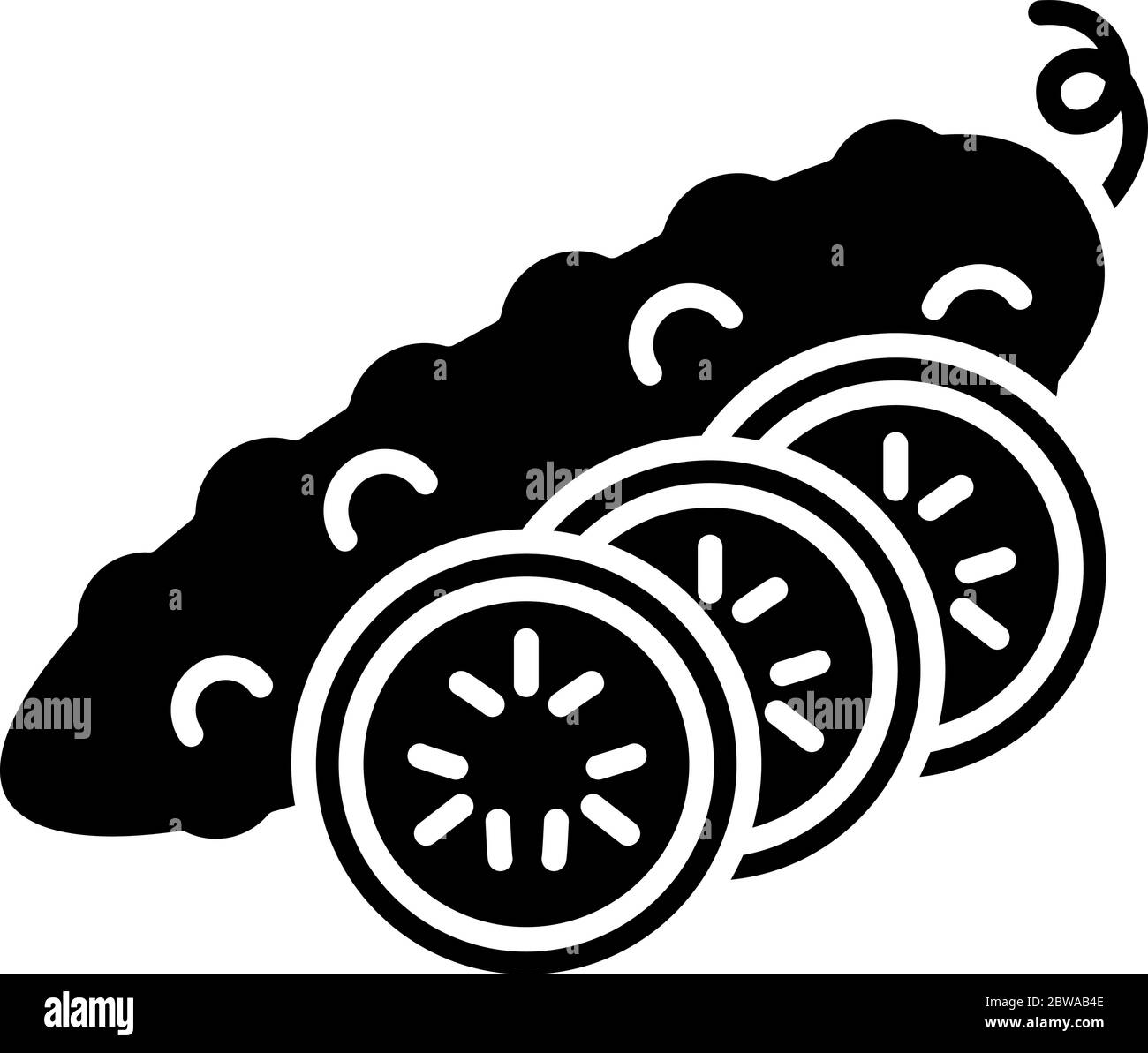 Icona glifo nero del cetriolo Illustrazione Vettoriale