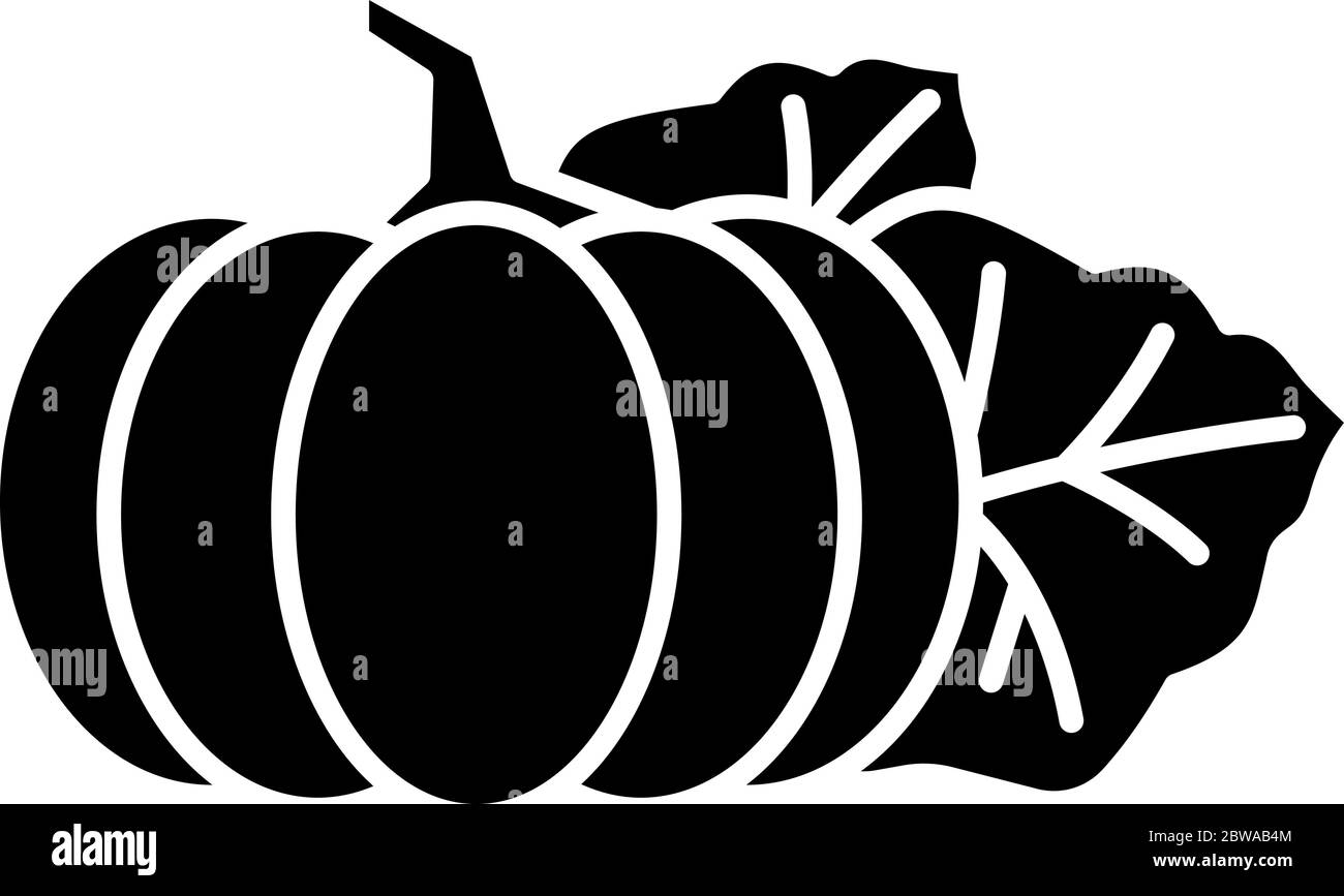 Icona glifo nero di zucca Illustrazione Vettoriale