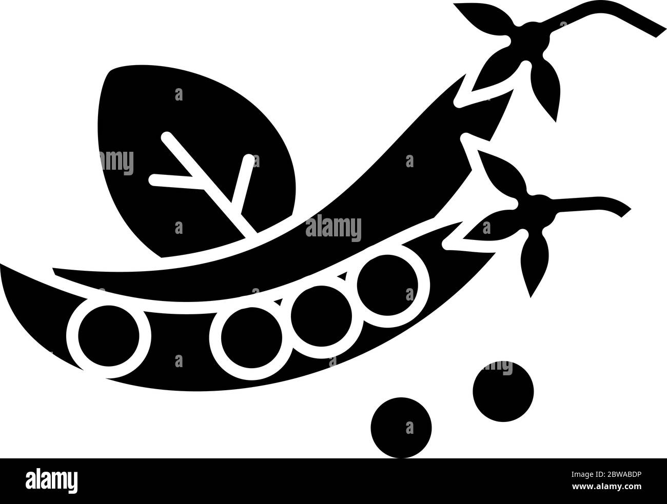 Icona di glifo nero pisello Illustrazione Vettoriale