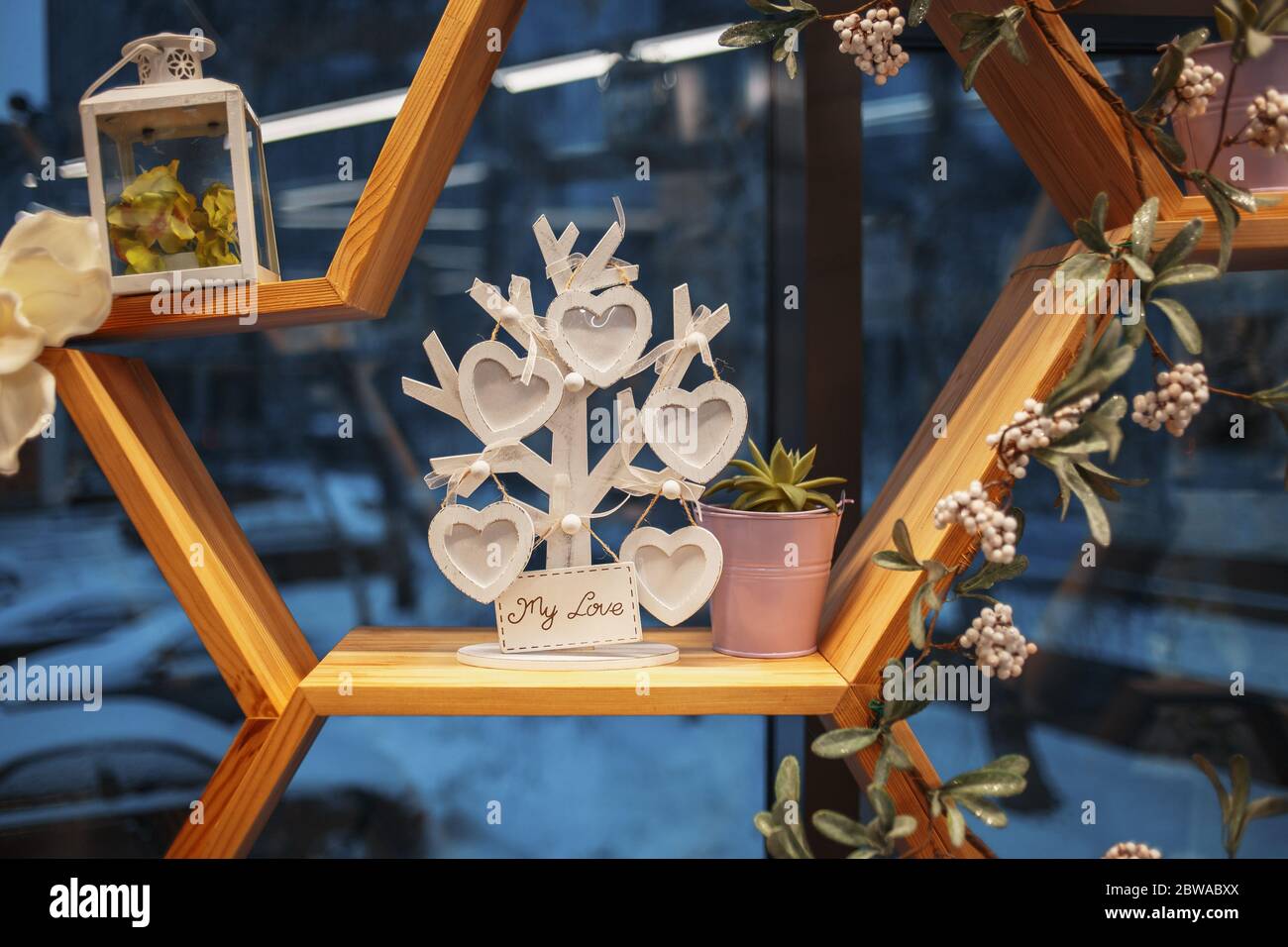 Telaio sotto forma di albero su un rack Foto Stock