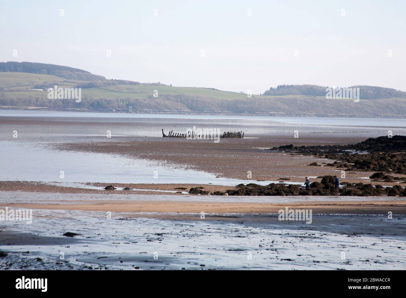 Decadimento relitto della nave Kirkcudbright Bay Dumfries e Galloway Scozia Foto Stock