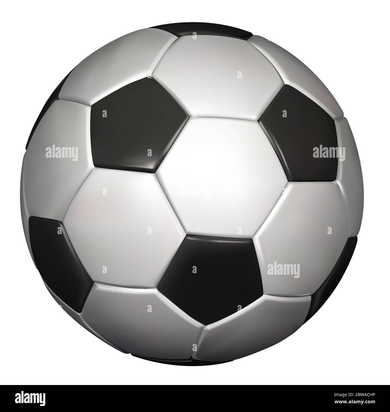 Pallone da calcio vettoriale realistico. Isolato su sfondo bianco. Illustrazione Vettoriale