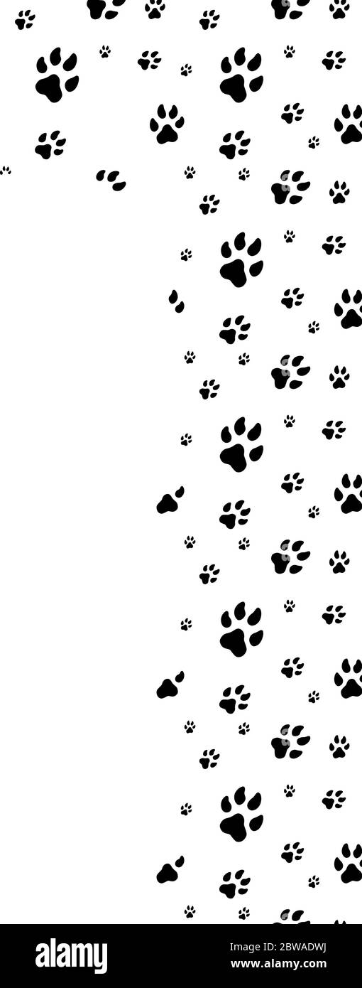 Dog Paw Cat Paw cucciolo piede stampa gattino vettore senza giunture motivo carta da parati Illustrazione Vettoriale