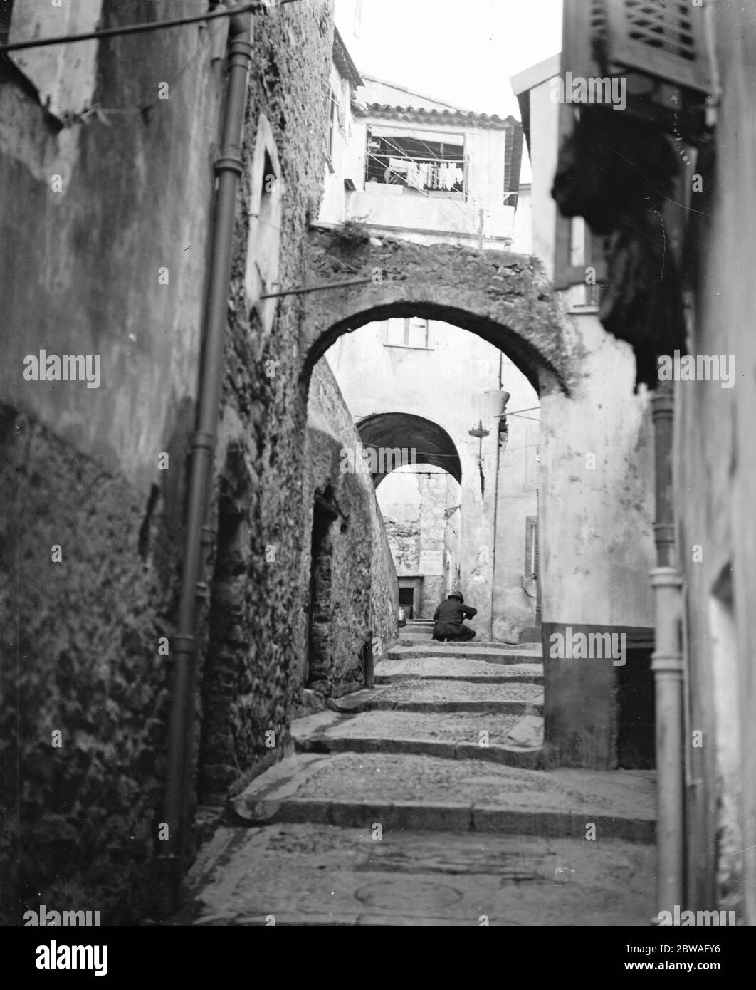 Centro storico di Menton il quartiere italiano Foto Stock
