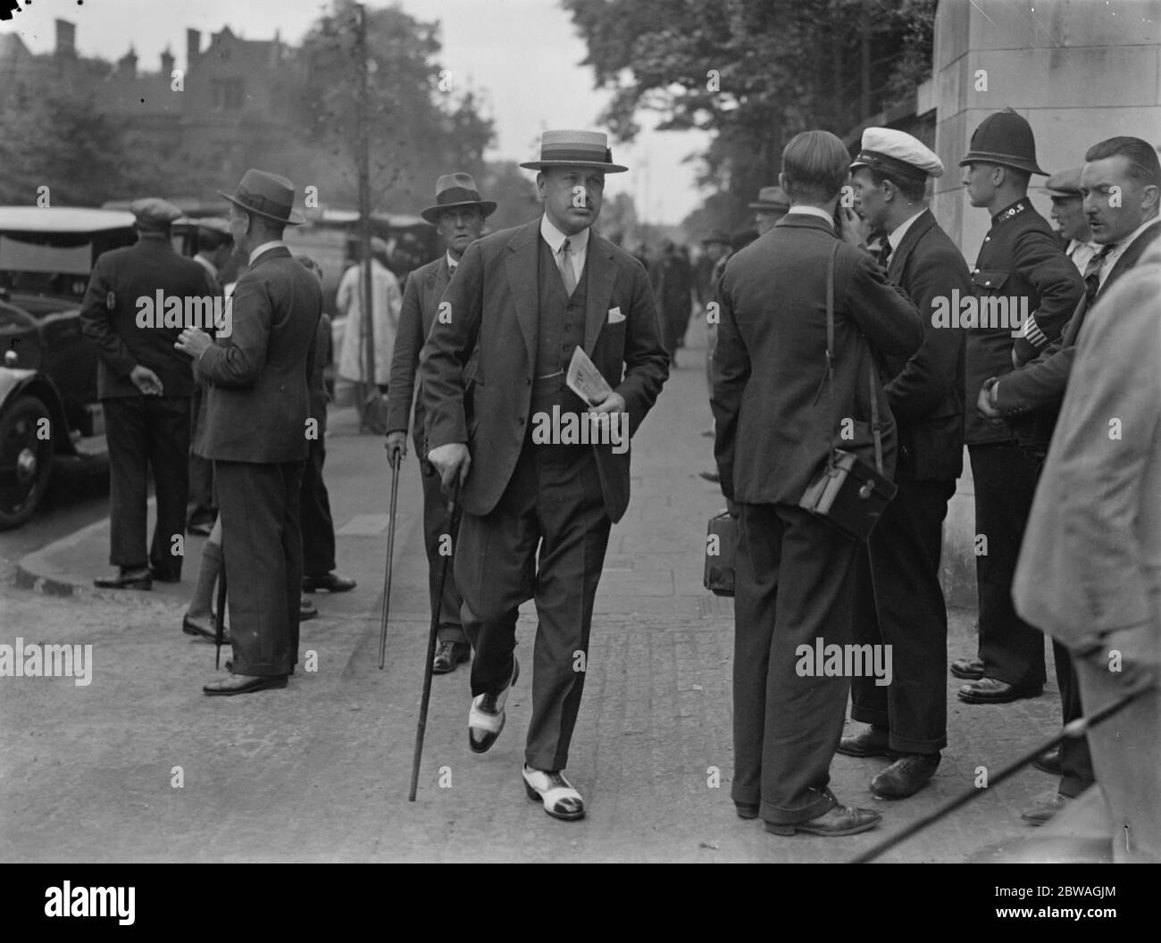 Arrivo al campo di cricket di Lord per il gioco di prova Inghilterra / Australia . Lord Rosebery 28 giugno 1930 Foto Stock