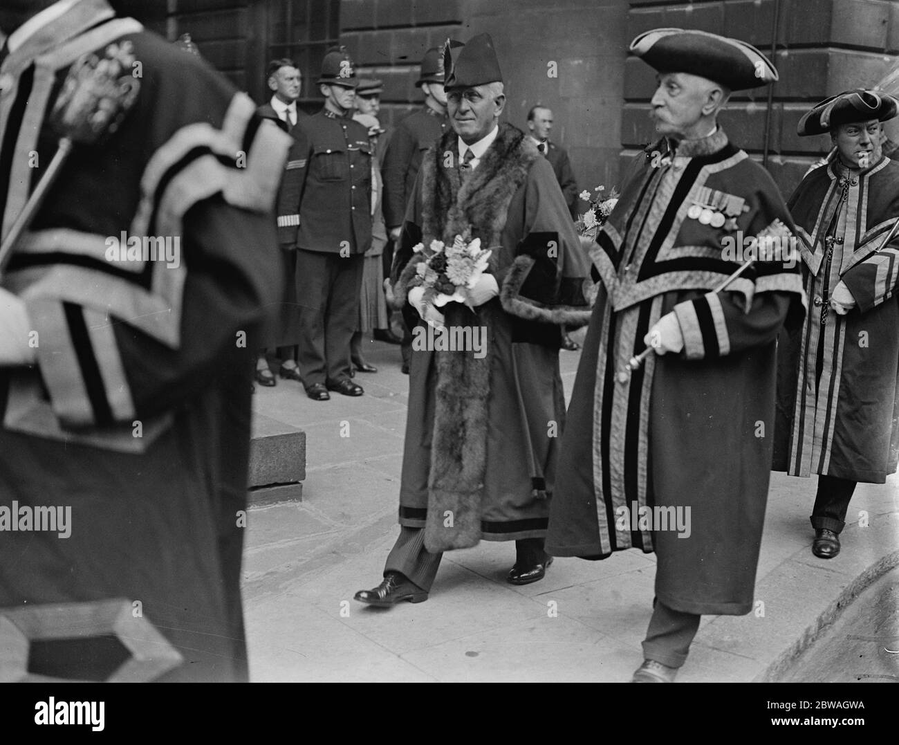 Elezione del nuovo sindaco del Signore alla Guildhall Alderman Sir Henry Collett . Il Signore Sindaco eletto Foto Stock