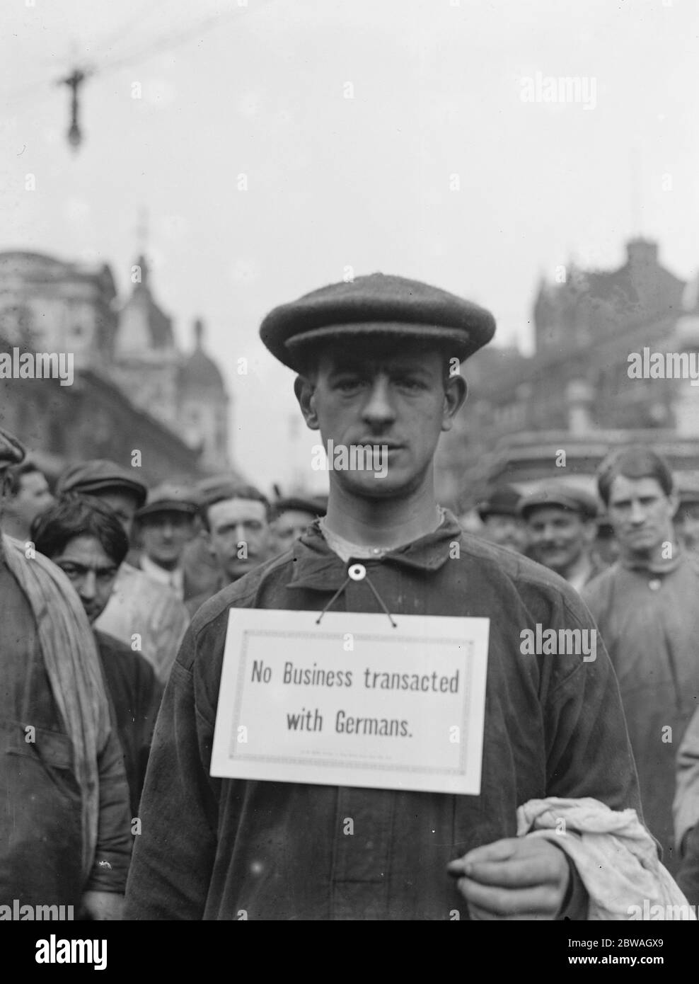 Anti tedesco feeling in Smithfield ' Nessun commercio transaged con i tedeschi ' Foto Stock