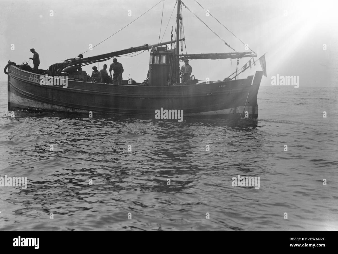Una pesca con lenza a Scarborough nel Mare del Nord 1931 Foto Stock
