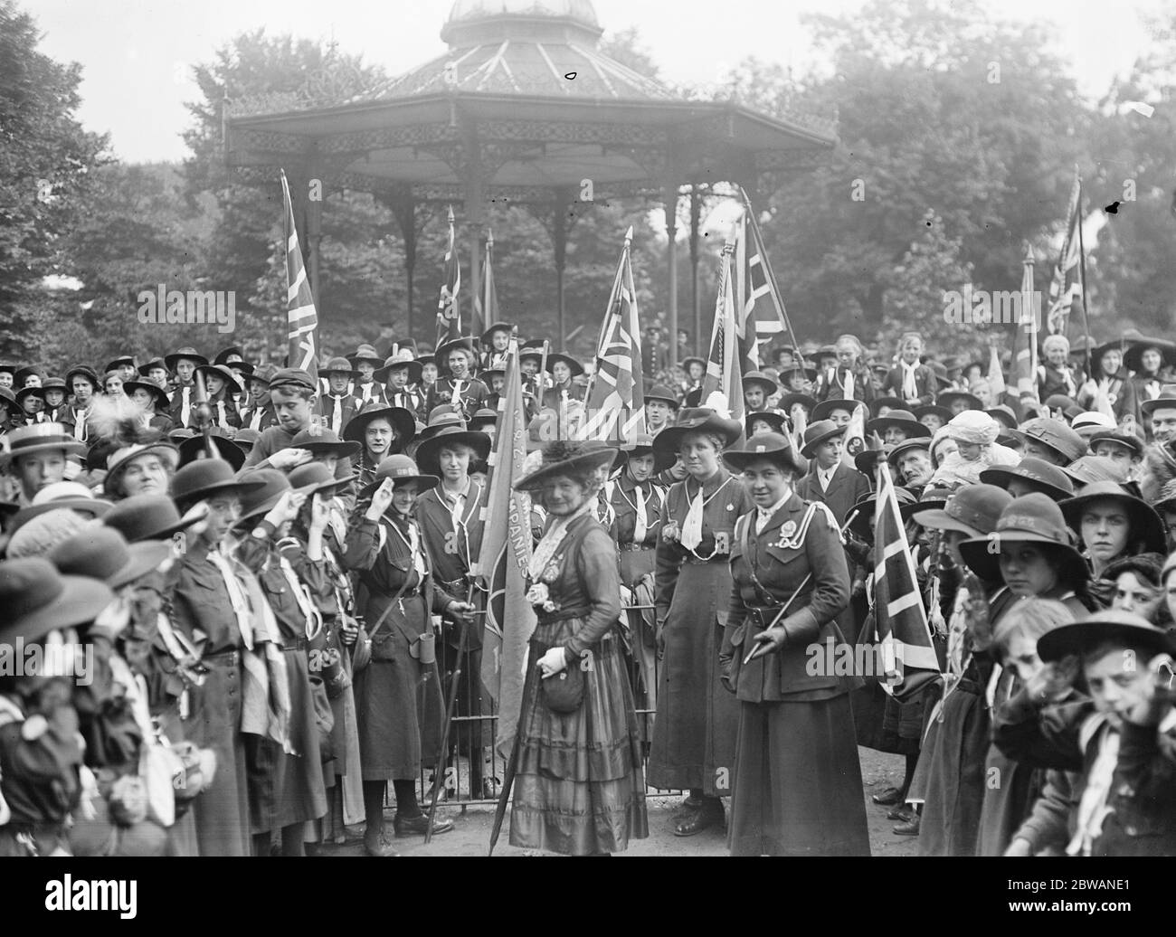 Rally di Londra Girl Guide a Battersea Park Miss Agnes Baden Powell Foto Stock