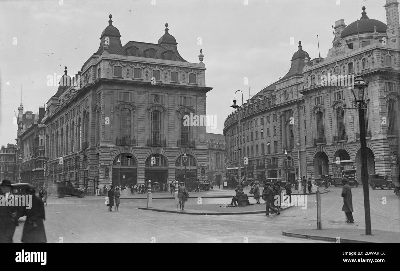 Londra Piccadilly Circus e Regent Street 4 agosto 1919 Foto Stock