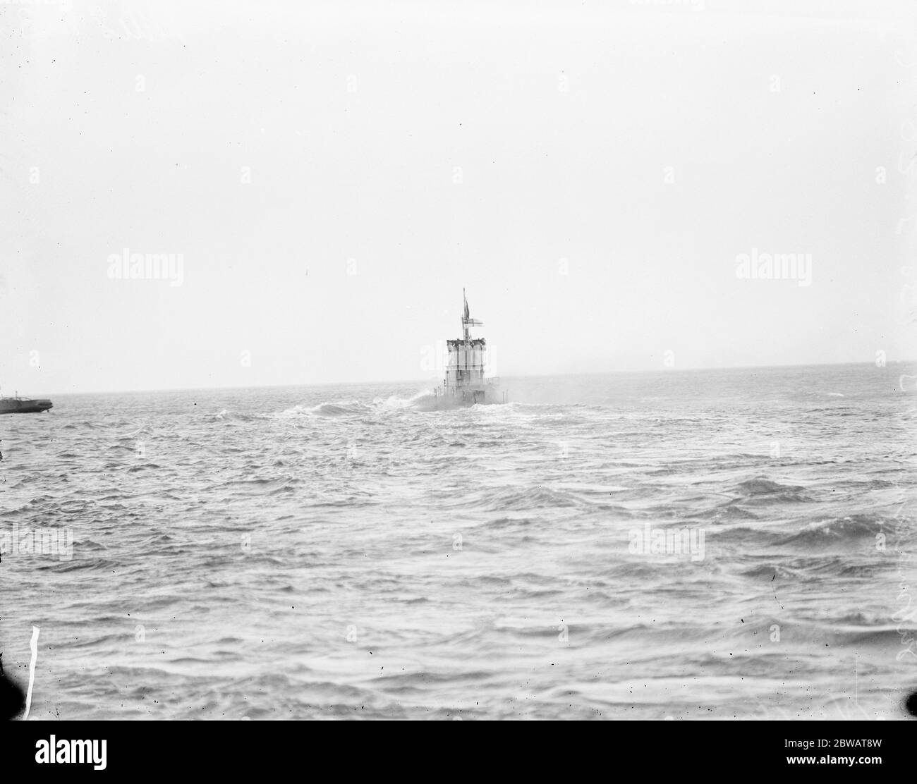 HMS Submarine No 3 Nota l'effetto curioso quando si guarda dal dead-est 30 marzo 1920 Foto Stock