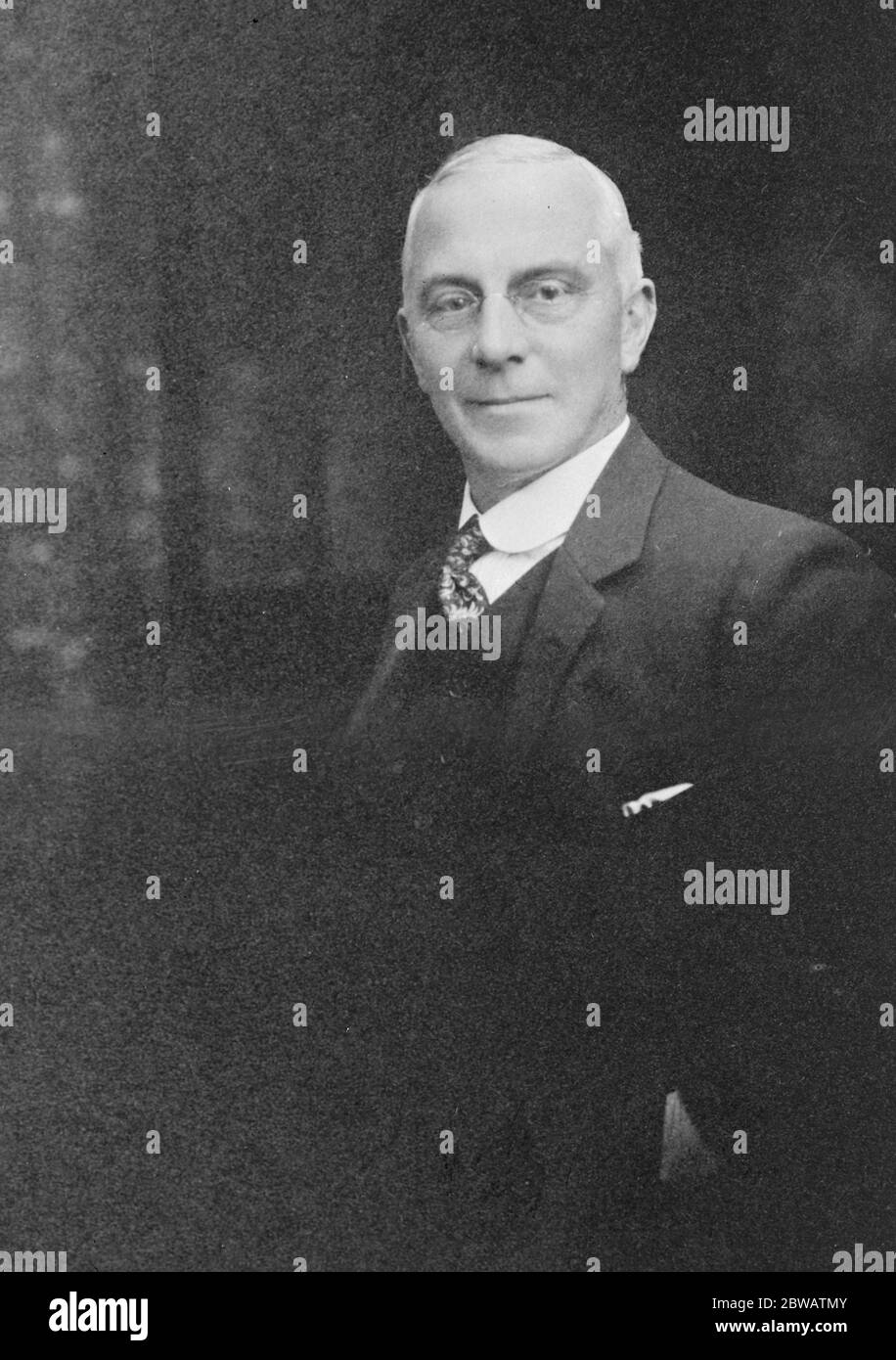 Sig. Owen Parker J P, C B e candidato unionista alla Kettering Division 13 gennaio 1922 Foto Stock