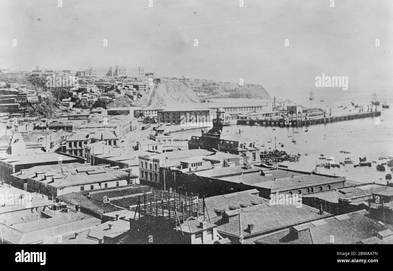 Porto di Valparaiso del Cile 20 aprile 1920 Foto Stock