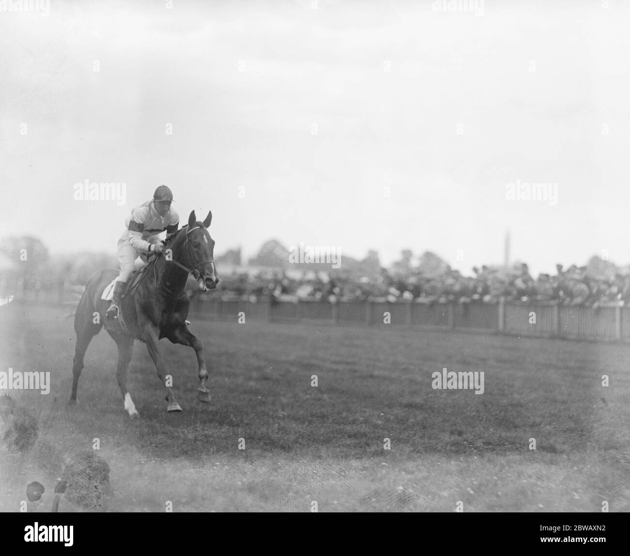 Sandown Park . Guardia cittadina il vincitore della gara con Archibald up . 15 luglio 1922 Foto Stock