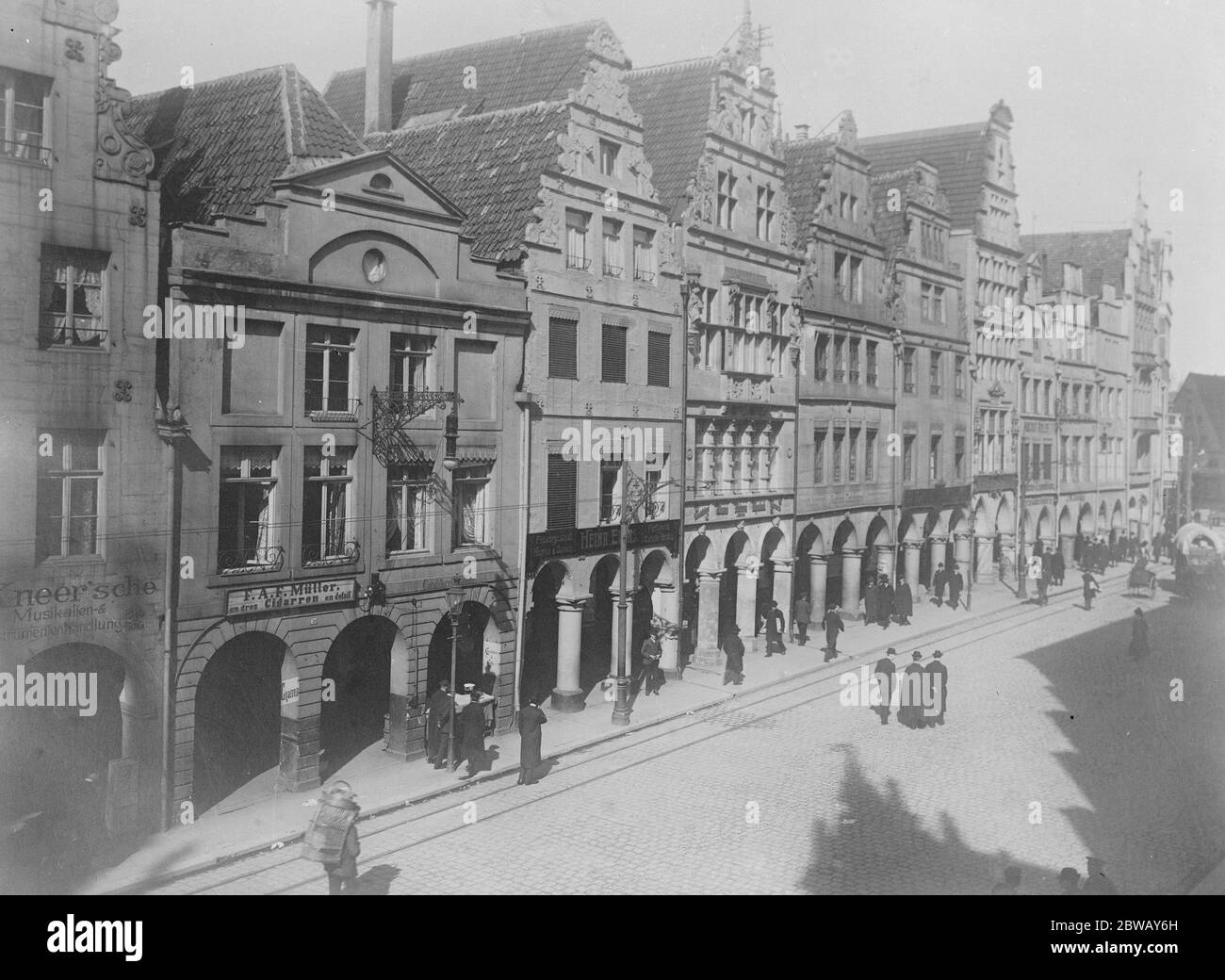 La presa francese sulla Ruhr . La Germania, in una nota appena spedita, avverte la Francia e il Belgio del pericolo di una collisione con le truppe tedesche se l'anticipo viene continuato a Munster, la capitale della Westfalia, Ma in una nota per la Gran Bretagna e l'America si afferma che per evitare un conflitto le forze tedesche saranno ritirate . Una vista di Munster. 19 gennaio 1923 Foto Stock