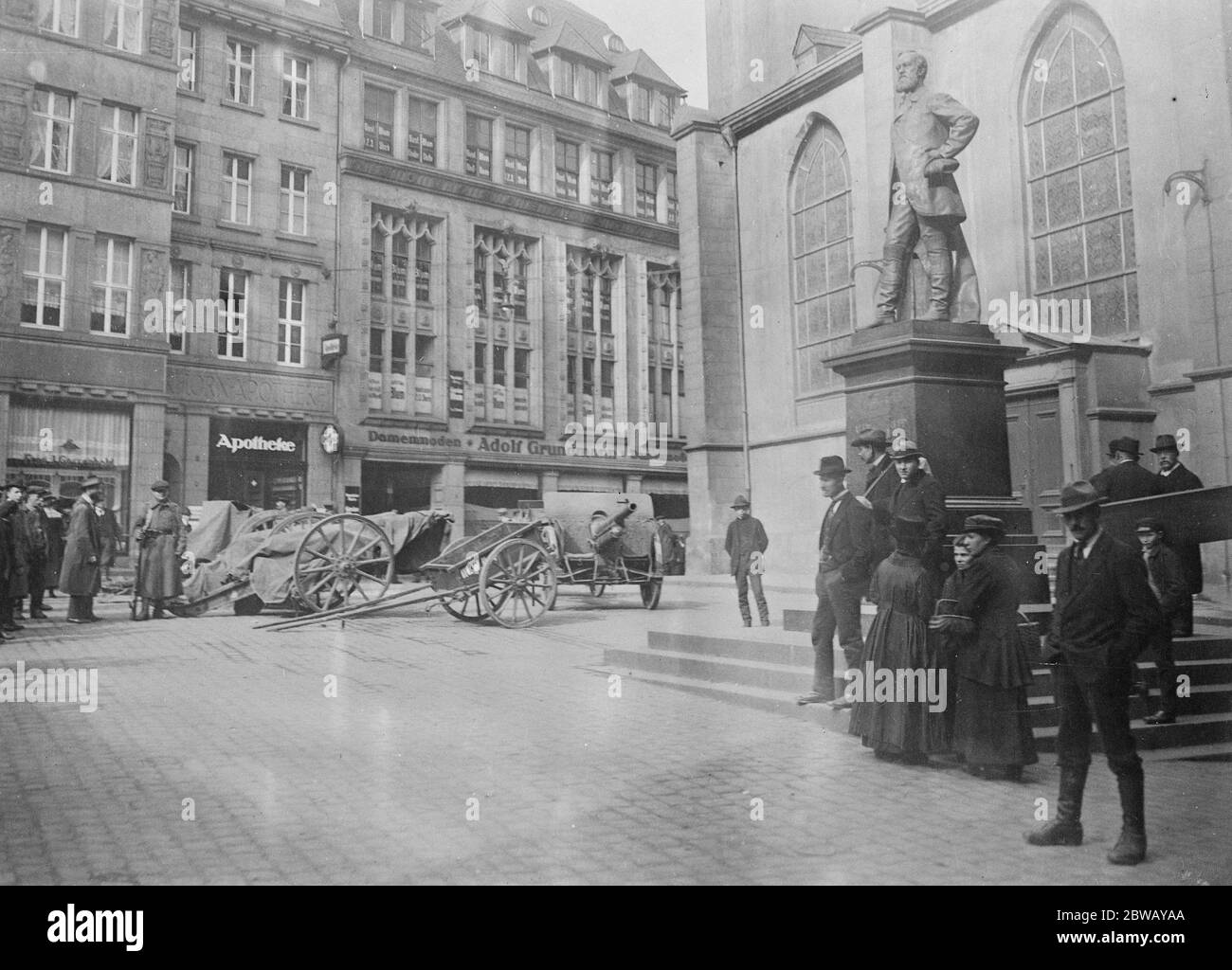 Statua di Frederich Krupp a Essen . 6 gennaio 1923 Foto Stock