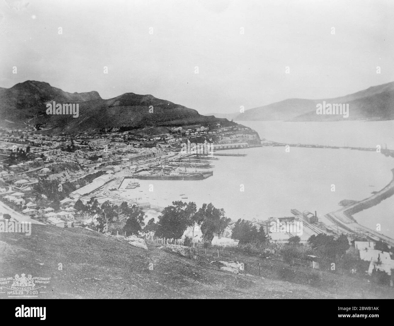 Lyttelton Harbour , Nuova Zelanda . 13 aprile 1922 Foto Stock