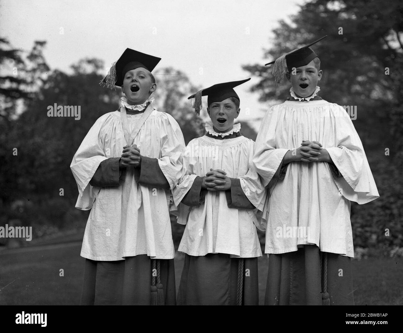 I ragazzi della Scuola di canto di Santa Maria degli Angeli , Highgate , Londra . 22 settembre 1936 Foto Stock