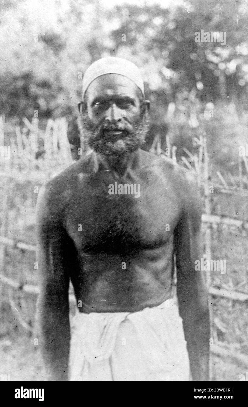 L'ansia della Mopla Rising in India grave è stata causata dallo sviluppo della rivolta dei Moplah fanatici di Halabar (India del Sud-Ovest) UN uomo di Moplah 30 agosto 1921 Foto Stock