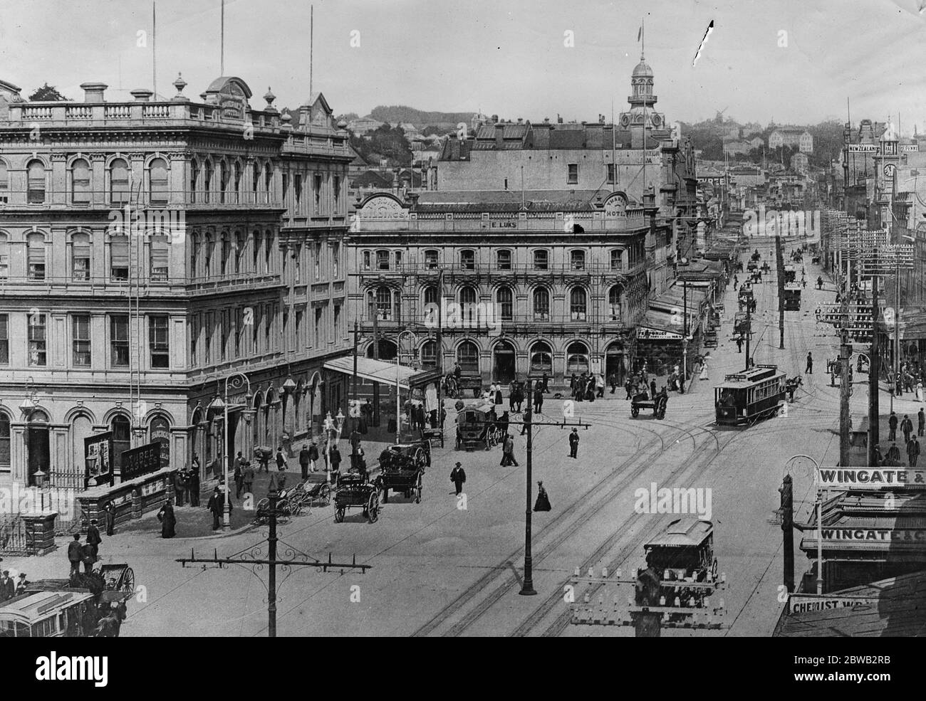 Auckland , Queen Street , Nuova Zelanda 3 maggio 1920 Foto Stock
