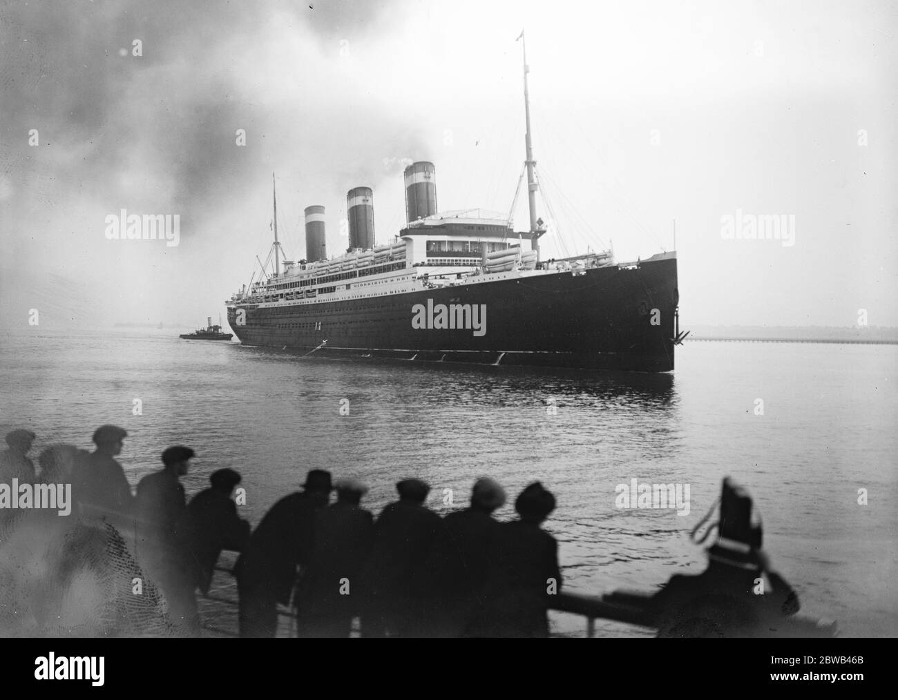 La nave americana Leviathan fotografò all'arrivo a Southampton . 10 luglio 1923 Foto Stock