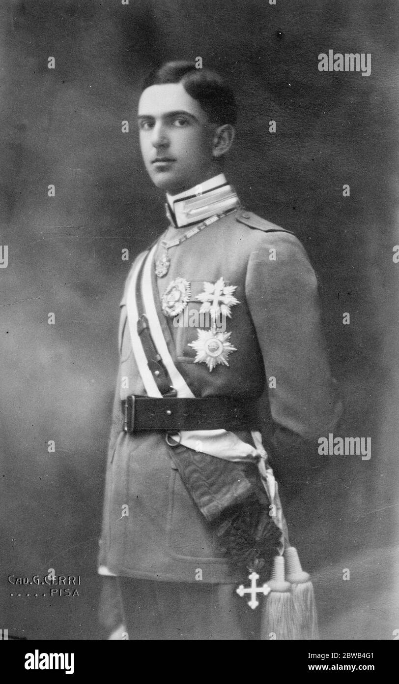 Principe Umberto Piemonte , Principe ereditario d'Italia . 1 luglio 1924 Foto Stock