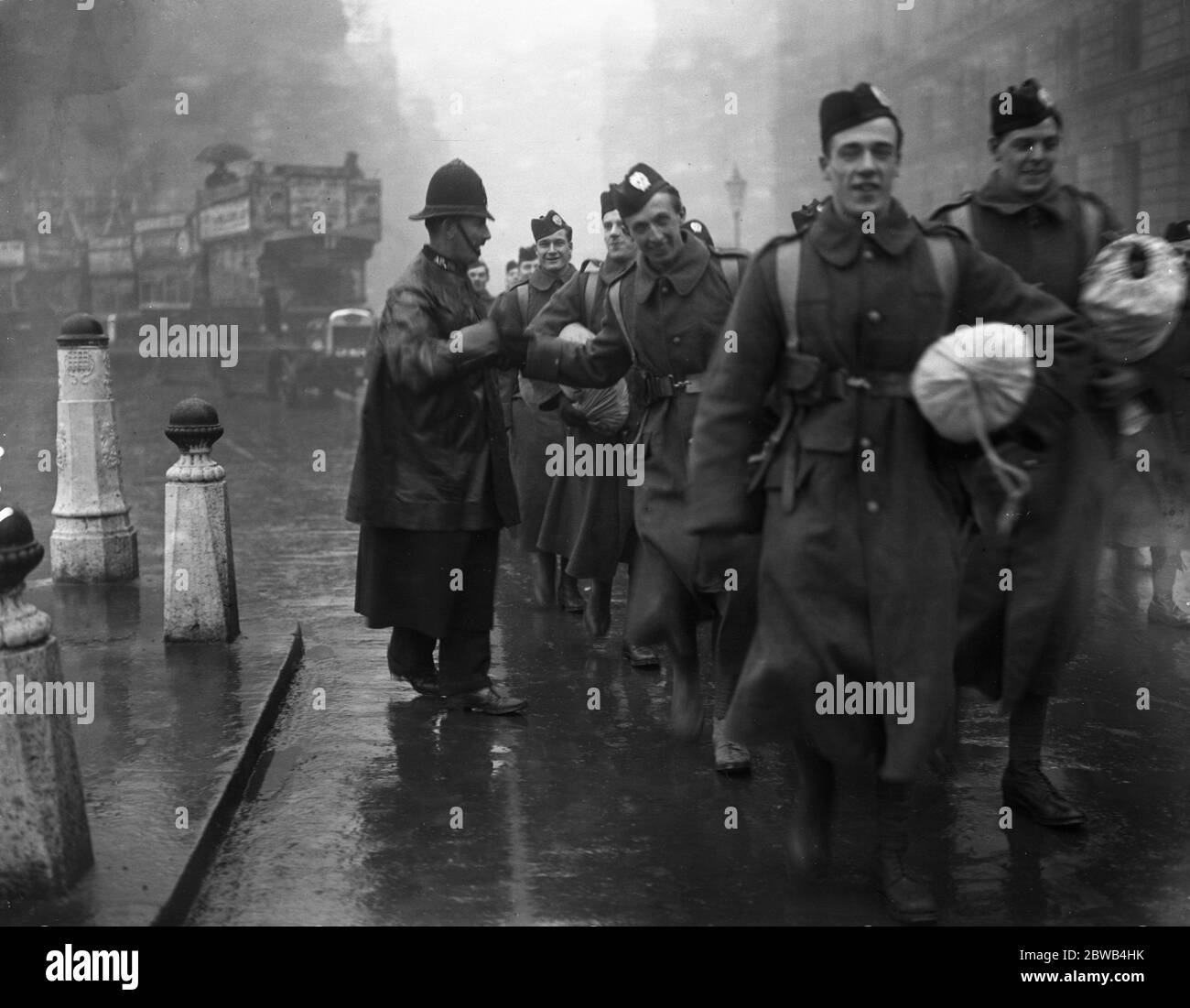 I poliziotti di Londra si uniscono al reggimento scozzese di Londra . 16 gennaio 1917 Foto Stock