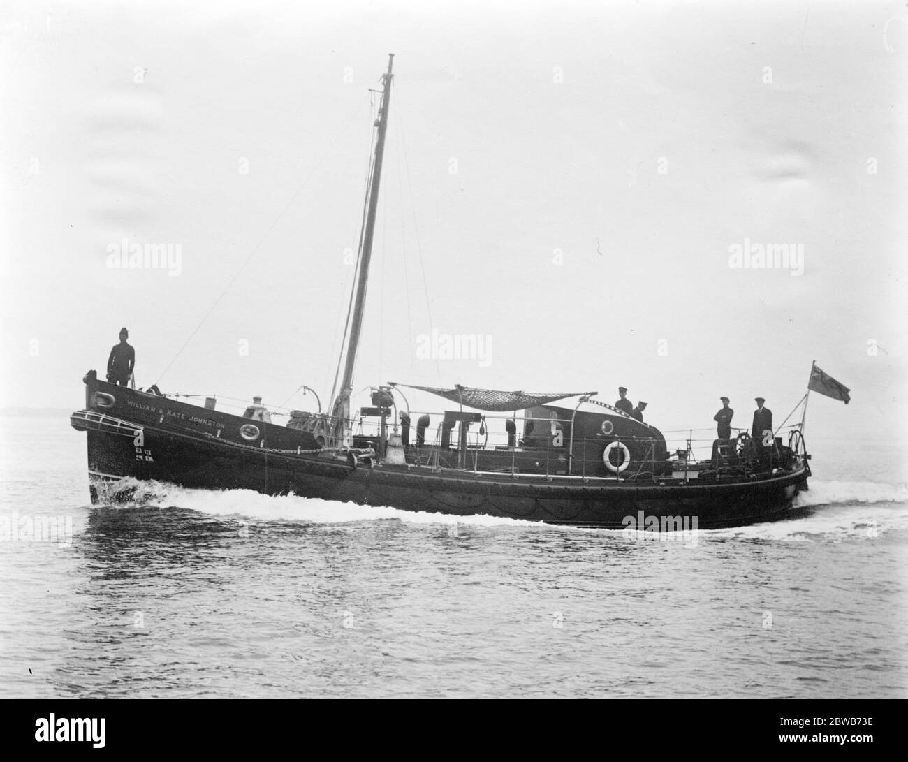 La più grande imbarcazione di salvataggio del mondo , il ' William e Kate Johnston ' , lanciata a New Brighton , Merseyside , una città balneare di Wallasey , Inghilterra . 18 settembre 1924 Foto Stock