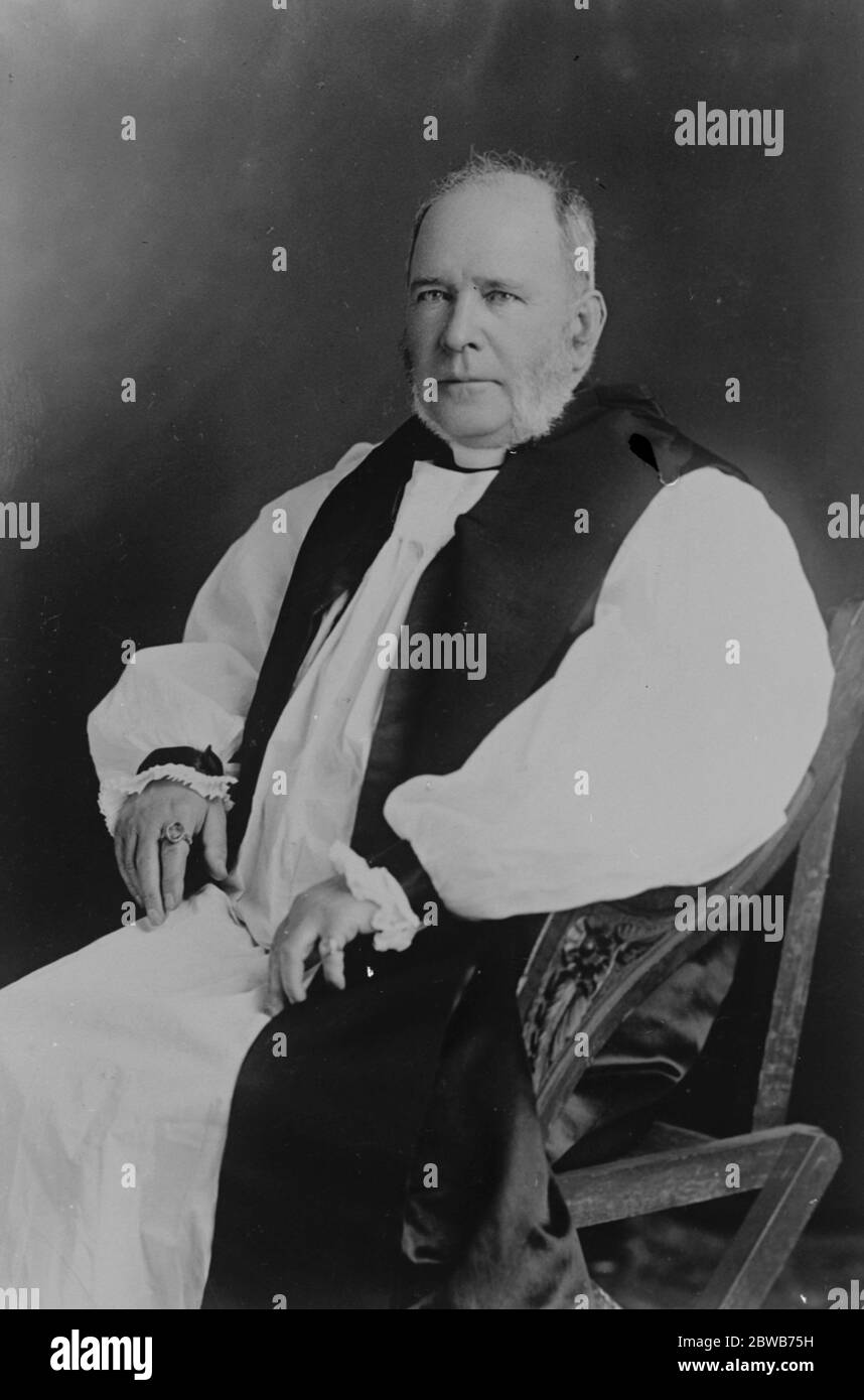 Vescovo di Bangor in pensione . Il Vescovo di Bangor, il dottor Watkin Herbert Williams, ha deciso di dimettersi. Dr. W H Williams . 10 novembre 1924 Foto Stock