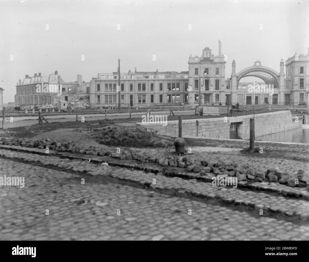 Una vista di Ostenda, Belgio. Una parte della stazione . Foto Stock