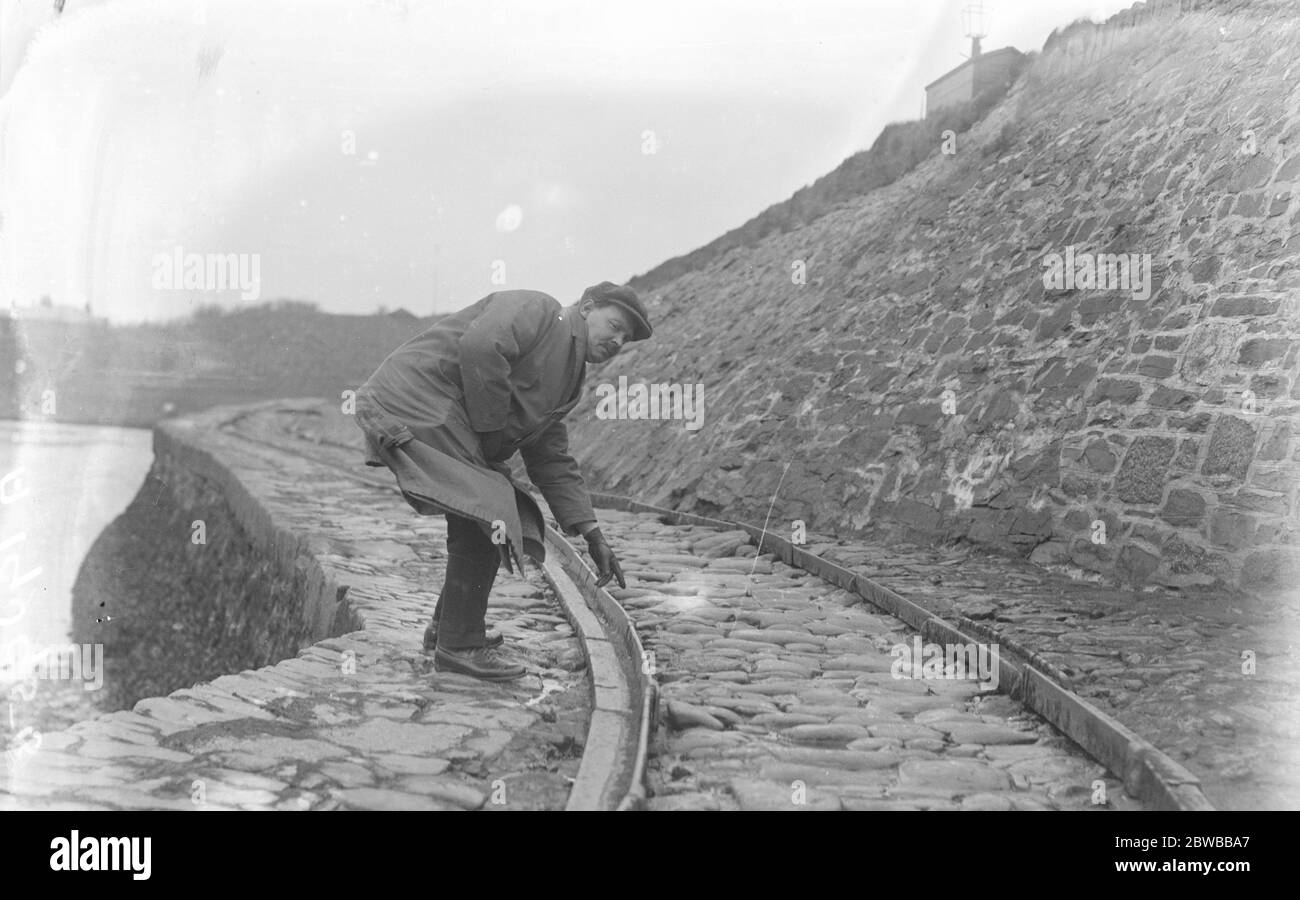 Vecchie piste ferroviarie a Bude , Cornovaglia , prese per la ferrovia londinese e sud-occidentale Foto Stock