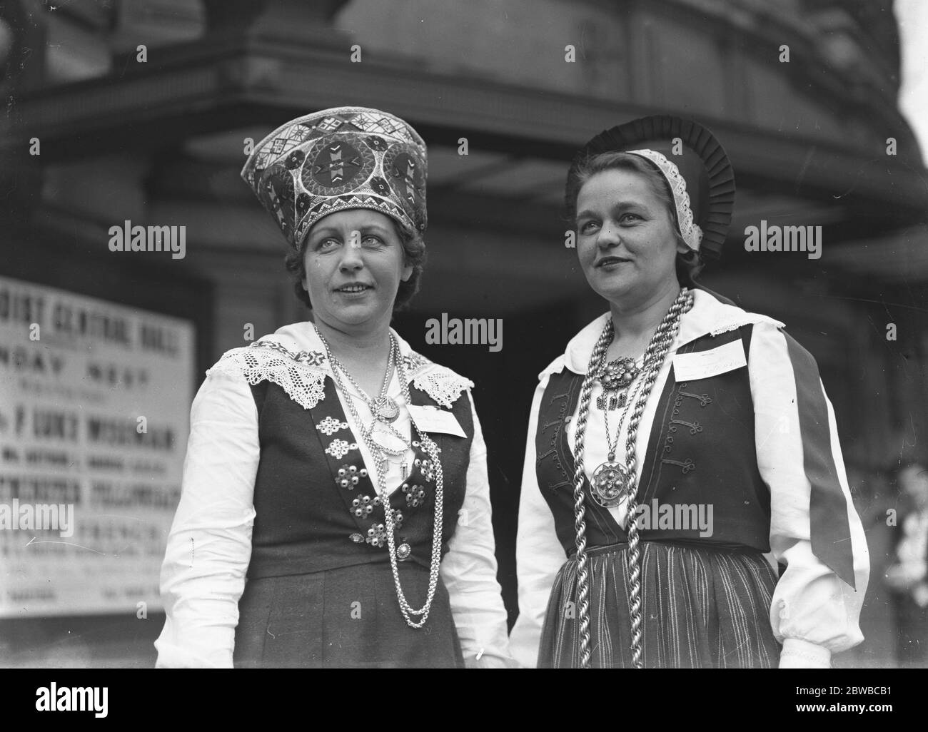 Countrywomen del Congresso Mondiale al Centro di Hall Estonia Nord , Orajanson e MME Smidt 1939 Foto Stock