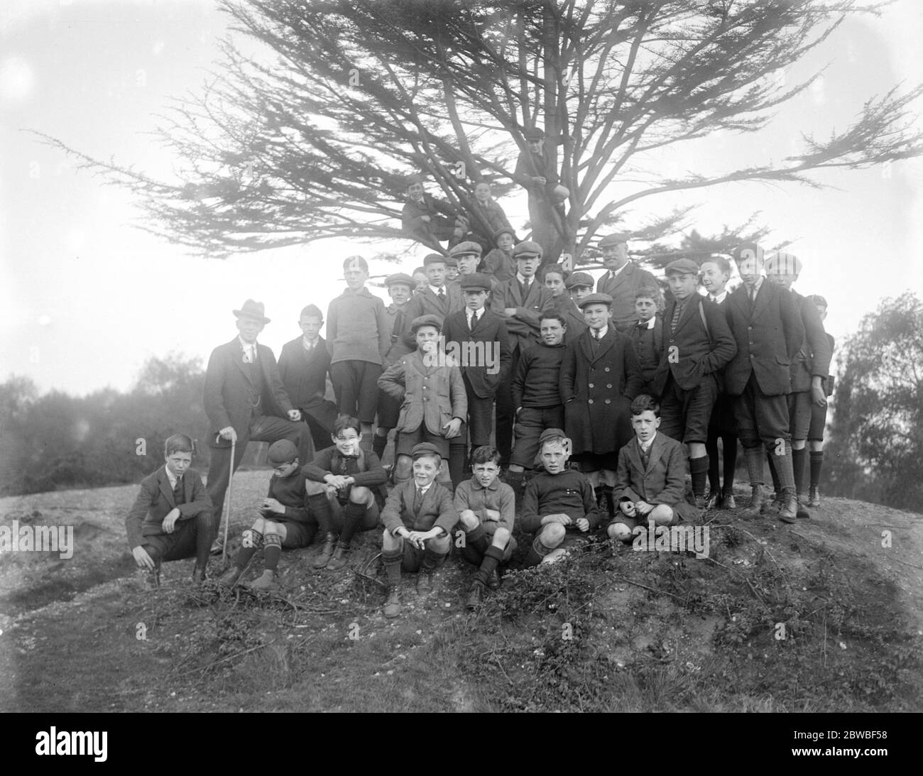 Maggio giorno su Wimbeldon Common Boys della West Hill School , Wansworth sulla collina di Jerry , Wimbeldon Common , il giorno di maggio Foto Stock